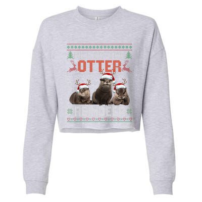 All Of The Otter Reindeer Christmas Funny Xmas Otter Lovers Cropped Pullover Crew