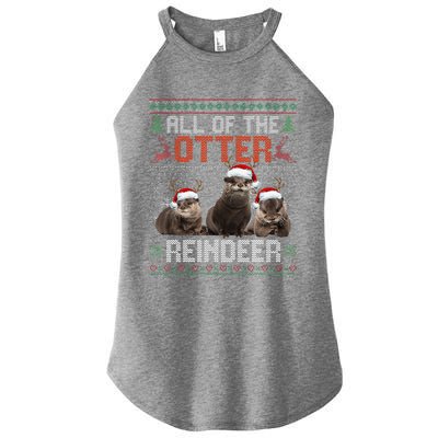 All Of The Otter Reindeer Christmas Funny Xmas Otter Lovers Women's Perfect Tri Rocker Tank