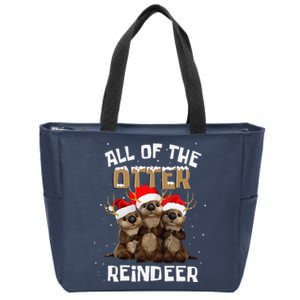 All Of The Otter Reindeer Christmas Zip Tote Bag