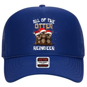 All Of The Otter Reindeer Christmas High Crown Mesh Back Trucker Hat