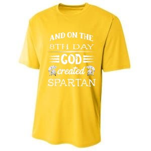 And On The 8th Day God Created Spartan Gladiator Helmet Gift Performance Sprint T-Shirt