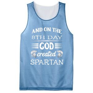 And On The 8th Day God Created Spartan Gladiator Helmet Gift Mesh Reversible Basketball Jersey Tank