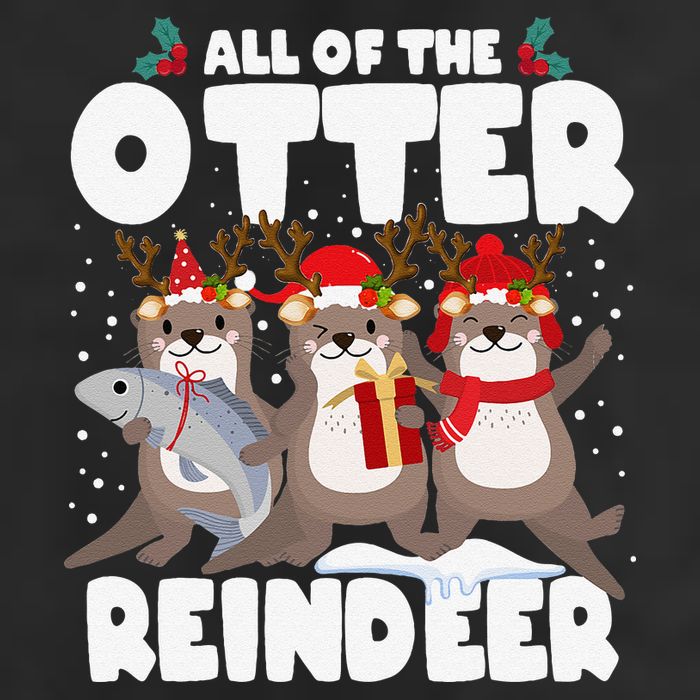 All Of The Otter Reindeer Funny Christmas Pajama Gifts 7 Panel Mesh Trucker Snapback Hat