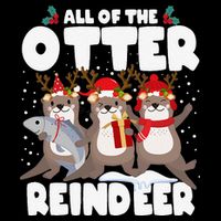 All Of The Otter Reindeer Funny Christmas Pajama Gifts Drawstring Bag