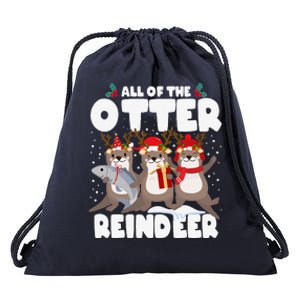 All Of The Otter Reindeer Funny Christmas Pajama Gifts Drawstring Bag