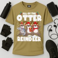 All Of The Otter Reindeer Funny Christmas Pajama Gifts Cooling Performance Crew T-Shirt