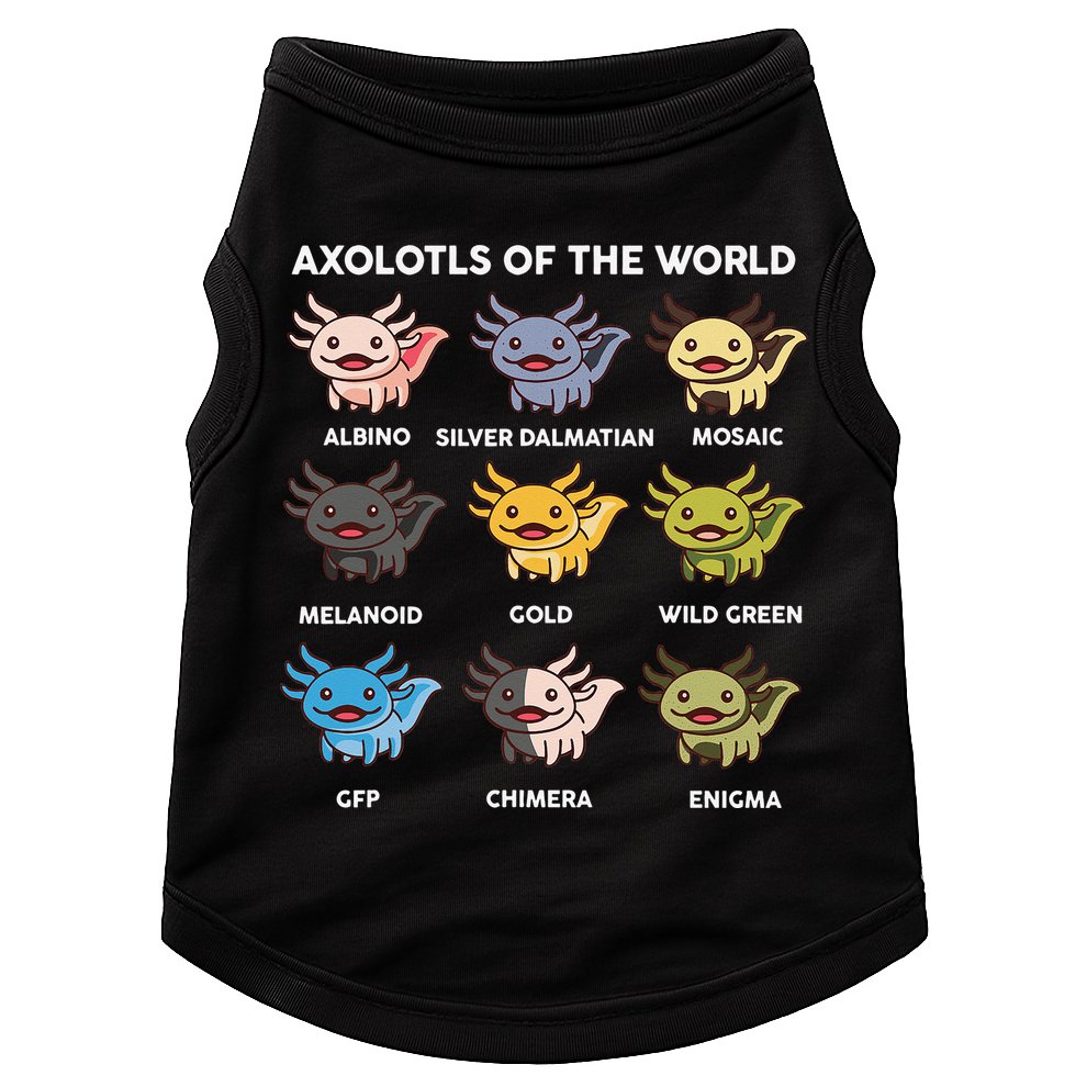Axolotl of The World Gift Cute Axolotl Doggie Tank