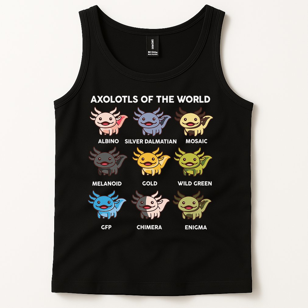 Axolotl of The World Gift Cute Axolotl Tank Top