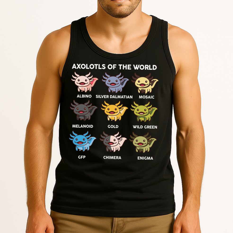 Axolotl of The World Gift Cute Axolotl Tank Top
