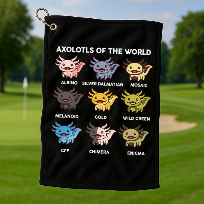 Axolotl of The World Gift Cute Axolotl Golf Towel