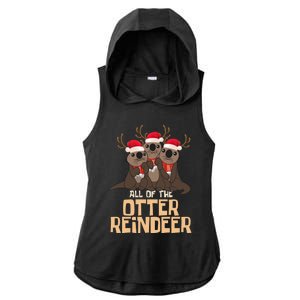 All Of The Otter Reindeer Christmas Funny Cute Cute Gift Ladies PosiCharge Tri-Blend Wicking Draft Hoodie Tank