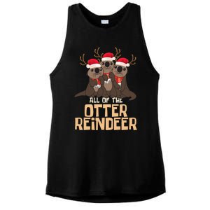 All Of The Otter Reindeer Christmas Funny Cute Cute Gift Ladies PosiCharge Tri-Blend Wicking Tank