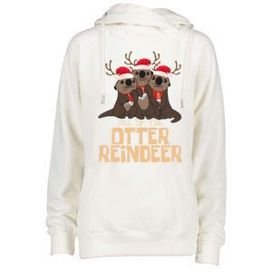 All Of The Otter Reindeer Christmas Funny Cute Cute Gift Womens Funnel Neck Pullover Hood