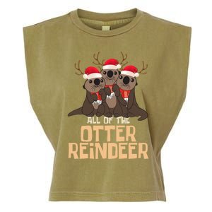 All Of The Otter Reindeer Christmas Funny Cute Cute Gift Garment-Dyed Women's Muscle Tee