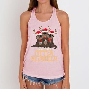 All Of The Otter Reindeer Christmas Funny Cute Cute Gift Women's Knotted Racerback Tank