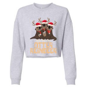 All Of The Otter Reindeer Christmas Funny Cute Cute Gift Cropped Pullover Crew