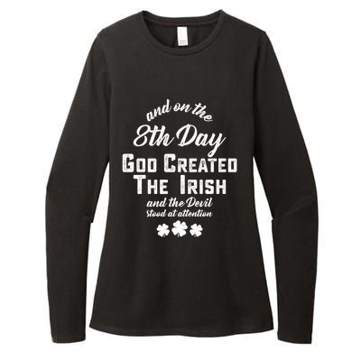 And On The 8th Day God Created The Irish And The Devil Stood Gift Womens CVC Long Sleeve Shirt