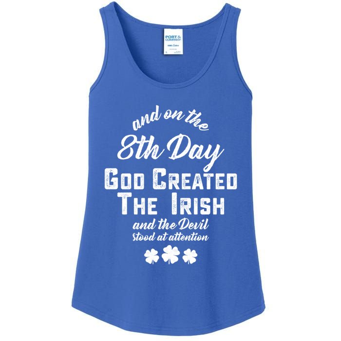 And On The 8th Day God Created The Irish And The Devil Stood Gift Ladies Essential Tank