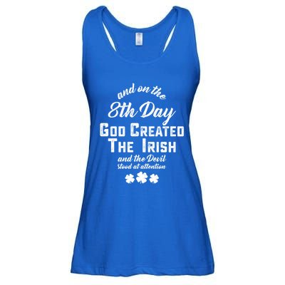 And On The 8th Day God Created The Irish And The Devil Stood Gift Ladies Essential Flowy Tank