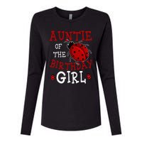 Auntie Of The Birthday Girl Ladybug Bday Party Celebration Womens Cotton Relaxed Long Sleeve T-Shirt