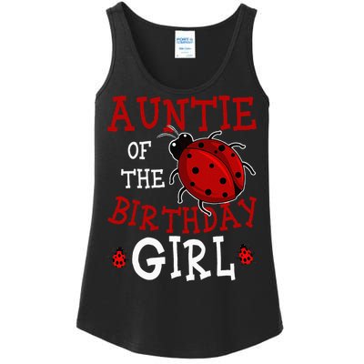 Auntie Of The Birthday Girl Ladybug Bday Party Celebration Ladies Essential Tank