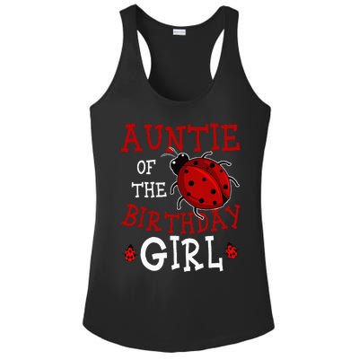 Auntie Of The Birthday Girl Ladybug Bday Party Celebration Ladies PosiCharge Competitor Racerback Tank