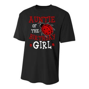 Auntie Of The Birthday Girl Ladybug Bday Party Celebration Youth Performance Sprint T-Shirt