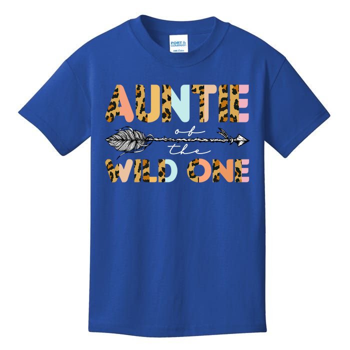 Aunt Of The Wild One Leopard Themed 1st Birthday Decoration Gift Kids T-Shirt