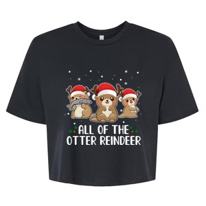 All Of The Otter Reindeer Christmas Bella+Canvas Jersey Crop Tee