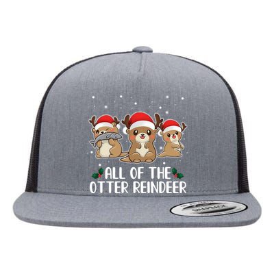 All Of The Otter Reindeer Christmas Flat Bill Trucker Hat