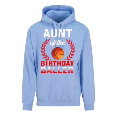 Aunt Of The Birthday Baller Basketball Theme Bday Party Unisex Surf Hoodie