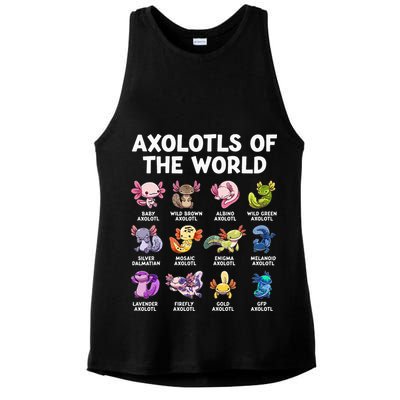 Axolotls Of The World Kawaii Types Of Axolotl Fish Ladies PosiCharge Tri-Blend Wicking Tank