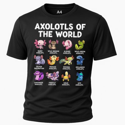 Axolotls Of The World Kawaii Types Of Axolotl Fish Performance Shirt