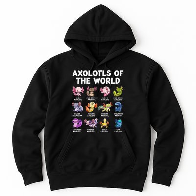 Axolotls Of The World Kawaii Types Of Axolotl Fish Hoodie