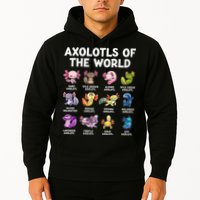 Axolotls Of The World Kawaii Types Of Axolotl Fish Hoodie