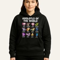 Axolotls Of The World Kawaii Types Of Axolotl Fish Hoodie