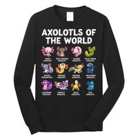 Axolotls Of The World Kawaii Types Of Axolotl Fish Long Sleeve Shirt