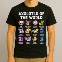 Axolotls Of The World Kawaii Types Of Axolotl Fish T-Shirt