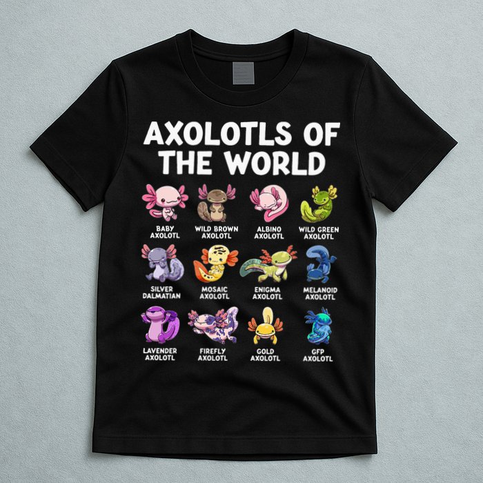 Axolotls Of The World Kawaii Types Of Axolotl Fish T-Shirt