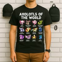 Axolotls Of The World Kawaii Types Of Axolotl Fish T-Shirt