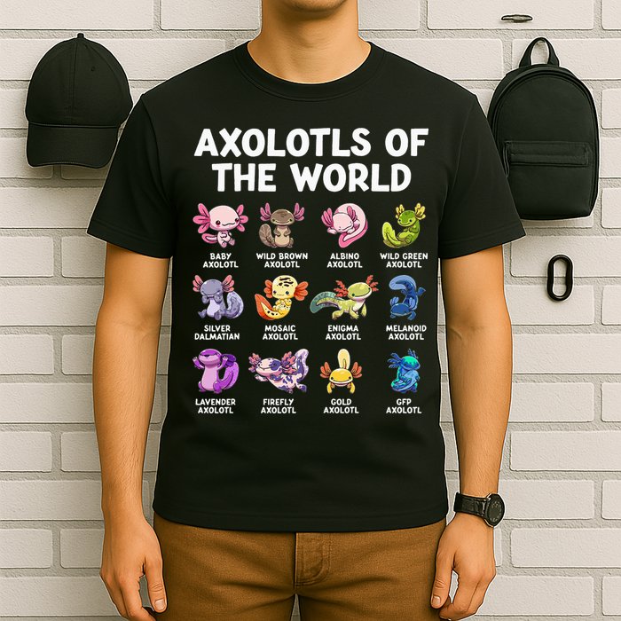 Axolotls Of The World Kawaii Types Of Axolotl Fish T-Shirt