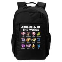 Axolotls Of The World Kawaii Types Of Axolotl Fish Backpack