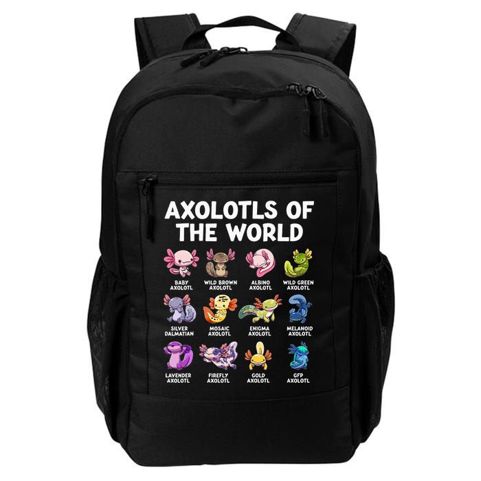 Axolotls Of The World Kawaii Types Of Axolotl Fish Backpack