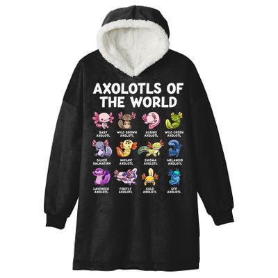 Axolotls Of The World Kawaii Types Of Axolotl Fish Hooded Wearable Blanket