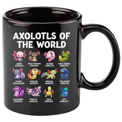 Axolotls Of The World Kawaii Types Of Axolotl Fish 11oz C Handle Ceramic Mug