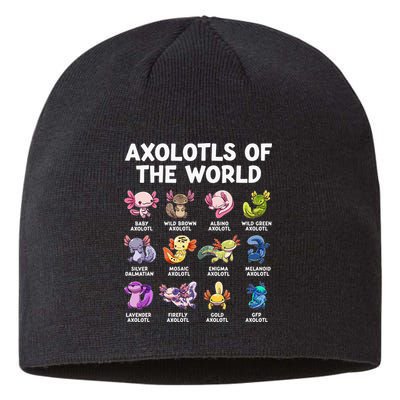 Axolotls Of The World Kawaii Types Of Axolotl Fish Sustainable Beanie
