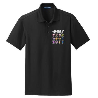 Axolotls Of The World Kawaii Types Of Axolotl Fish Dry Zone Grid Polo