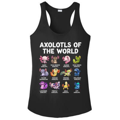 Axolotls Of The World Kawaii Types Of Axolotl Fish Ladies PosiCharge Competitor Racerback Tank