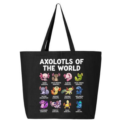 Axolotls Of The World Kawaii Types Of Axolotl Fish 25L Jumbo Tote