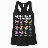Axolotls Of The World Kawaii Types Of Axolotl Fish Womens Tank Top